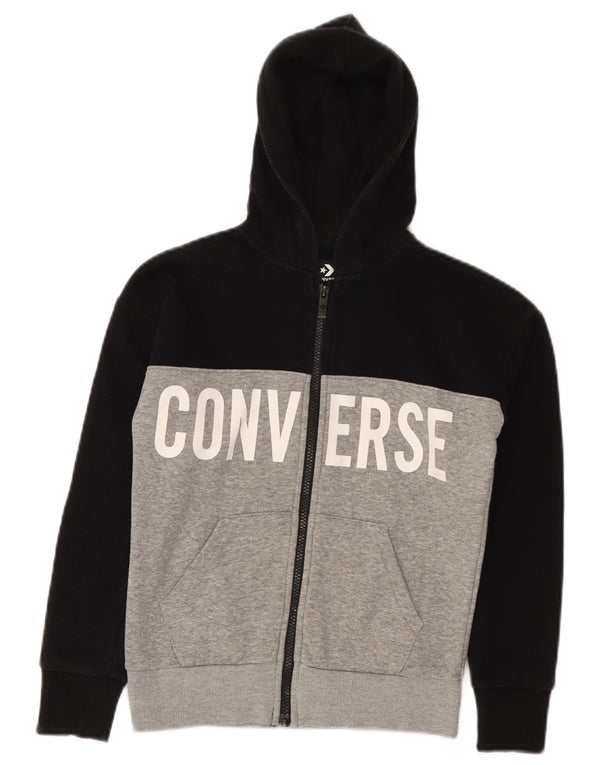 Converse Boys Graphic Zip Hoodie pulover 8-9 Years Small Black Colourblock