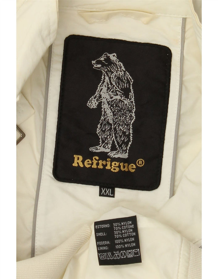 REFRIGUE muška bomber jakna UK 44 2XL sivobijeli pamuk