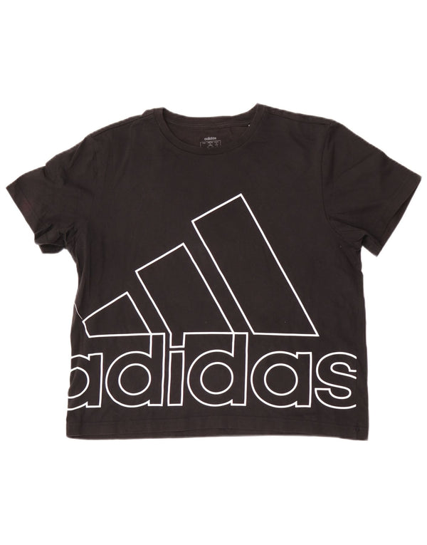 Adidas ženska majica kratkih rukava s grafičkim motivima UK 12/14 Srednje crni pamuk