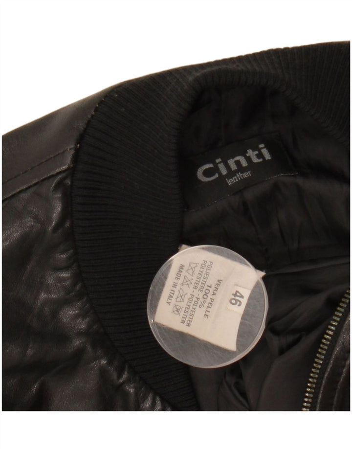 CINTI Crop ženska kožna jakna bomber IT 46 velika crna koža