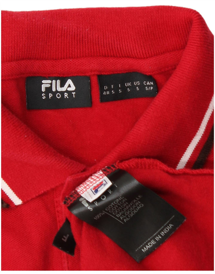 Fila muška polo majica dugih rukava Mala crvena pamuk