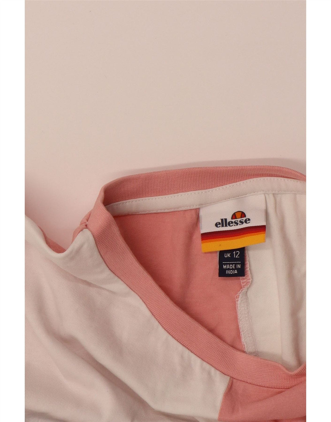 ELLESSE Womens Graphic T-Shirt Top UK 12 Medium Multicoloured Colourblock