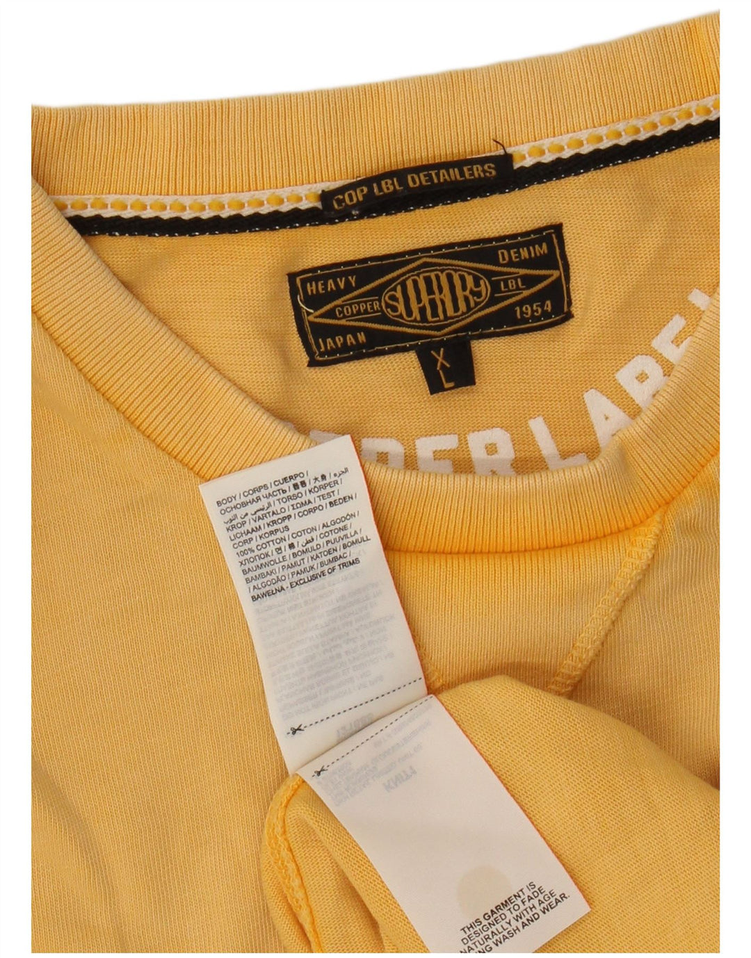 SUPERDRY muška grafička majica kratkih rukava XL, žuti pamuk