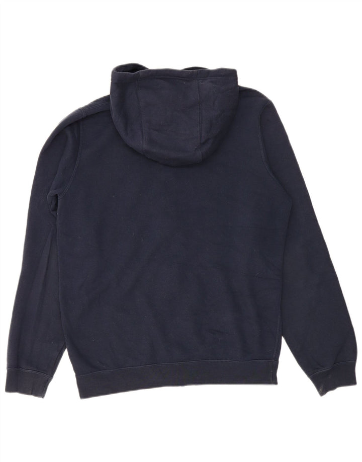 NIKE Mens Zip Hoodie Sweater Small Navy Blue Cotton