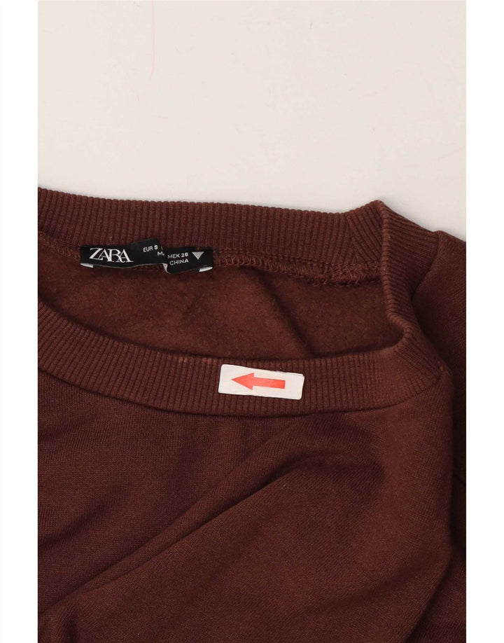 Zara ženski kratki džemper UK 10 Small Brown