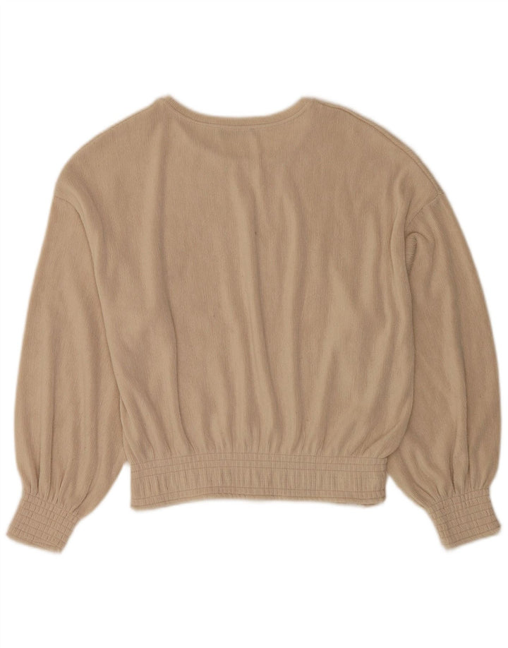 Zara ženska gornja majica s dugim rukavima UK 10 Small Beige Poliester