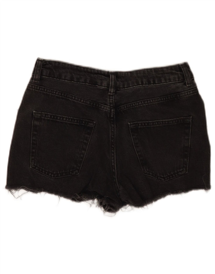 Topshop ženske kratke traper kratke hlače W26 male crne pamučne boje