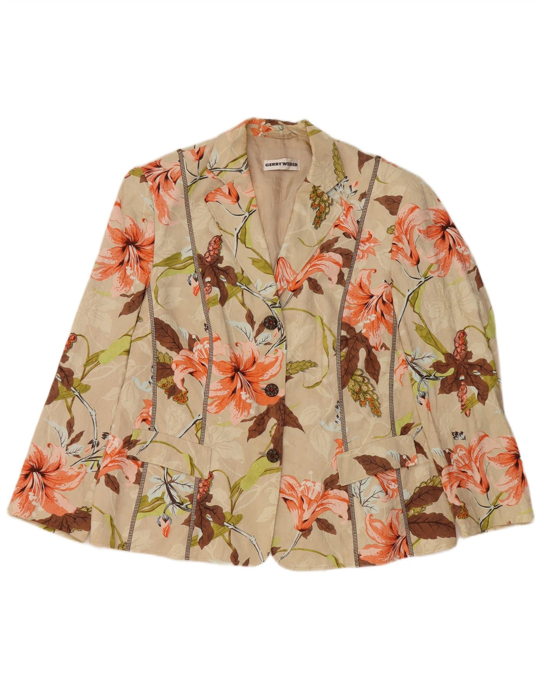 GERRY WEBER Ženska jakna 3/4 rukava UK 20 2XL bež cvjetni