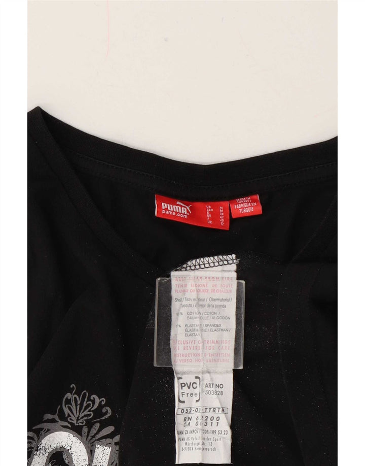 Puma ženska majica kratkih rukava Regular Graphic UK 12 srednje crni pamuk