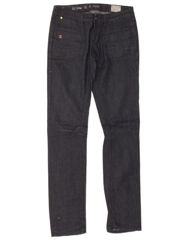 G-Star Womens 3301 Straight Jeans W31 L34 Navy Blue Cotton