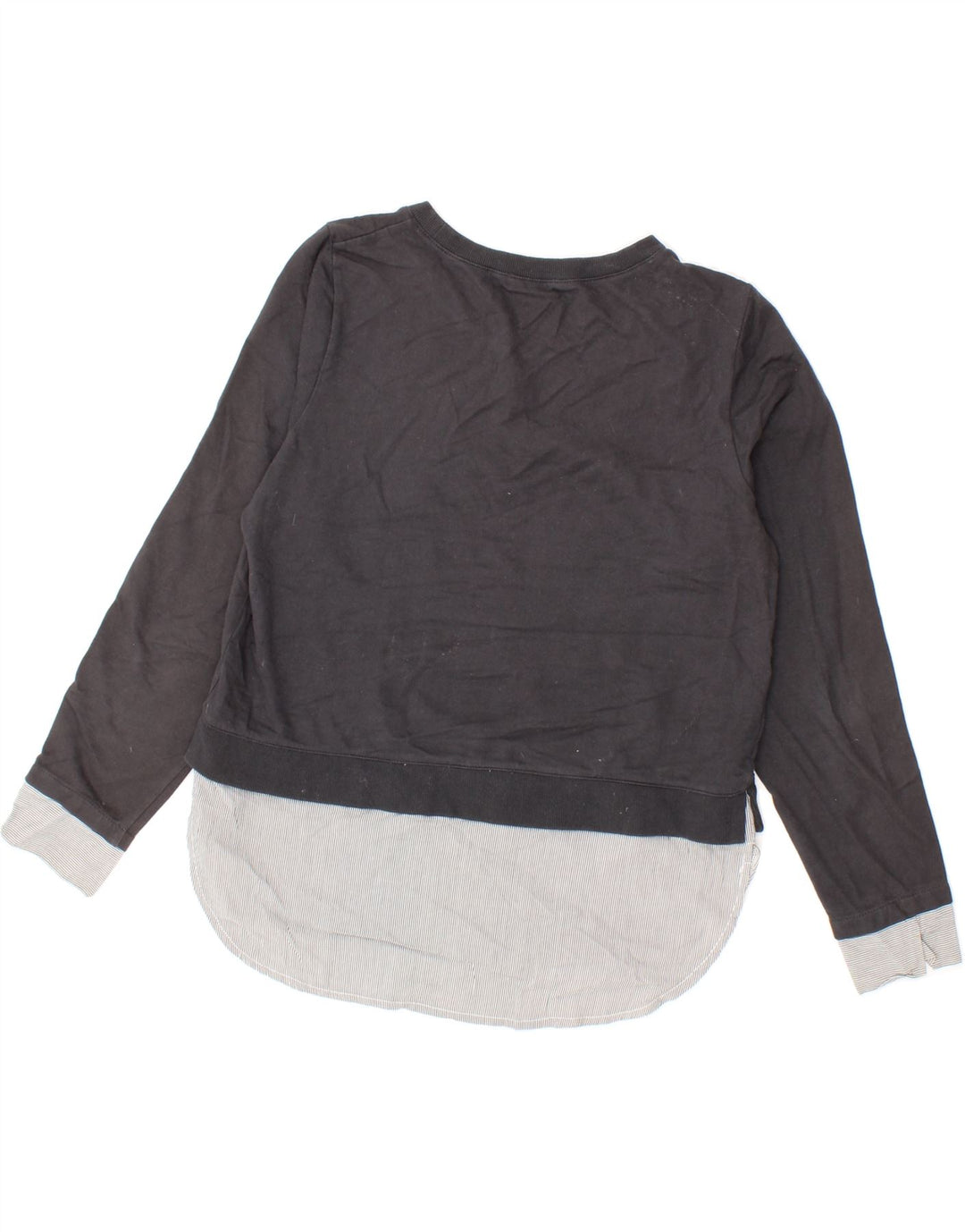 OASIS Womens Sweatshirt Jumper UK 14 Medium Black Colourblock Cotton Vintage Oasis and Second-Hand Oasis from Messina Hembry 