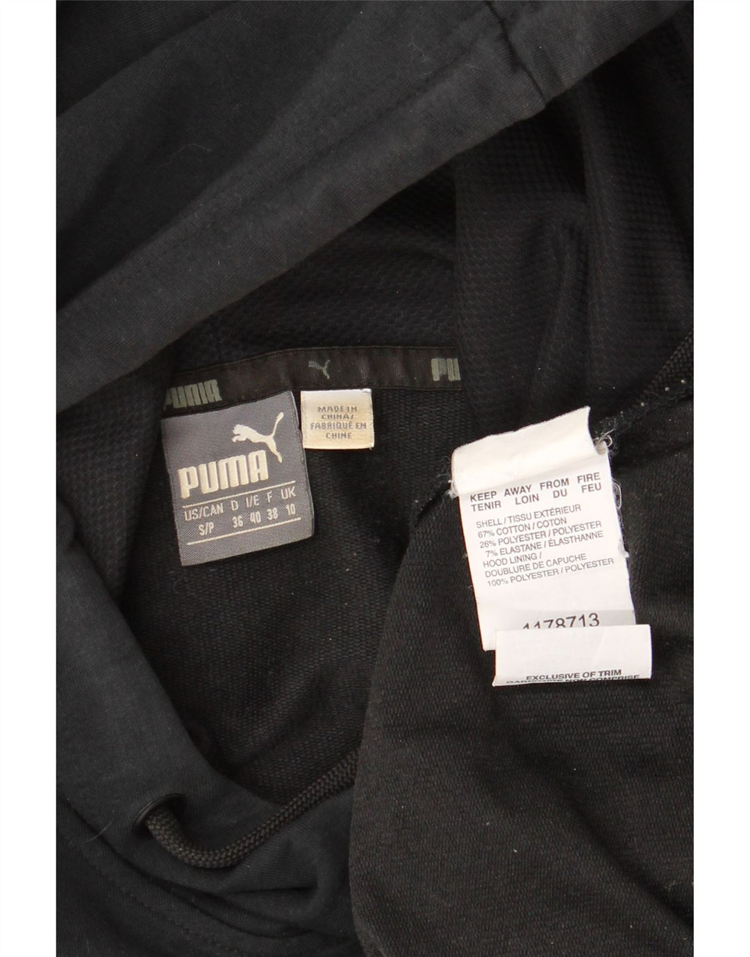 PUMA Ženska majica s kapuljačom UK 10 Mala crna pamuk