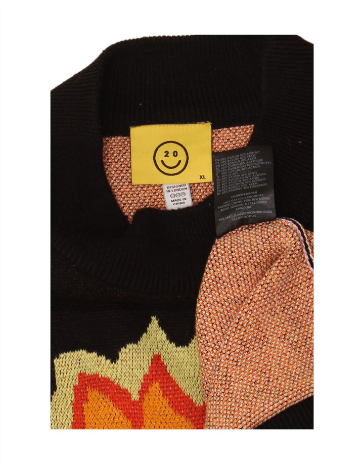 LAZY OAF muški pulover s velikim ovratnikom s lubanjom XL, crni pamuk