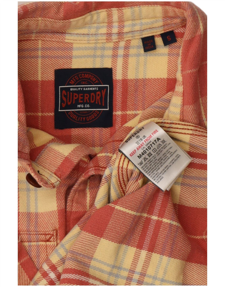Superdry muška flanelska košulja, mali crveni karirani pamuk