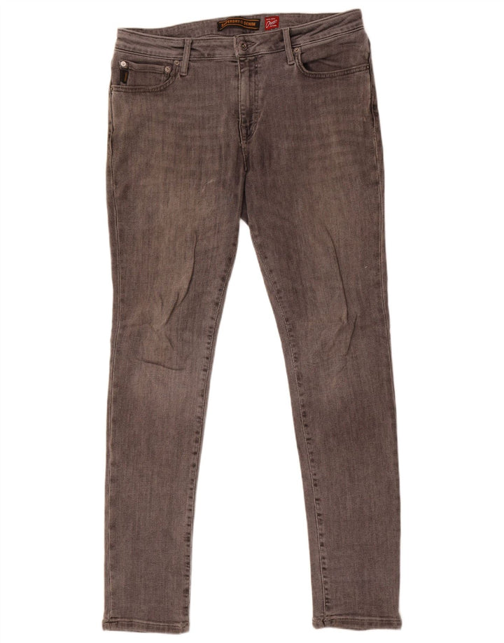 Superdry muške uske traperice W36 L34 sivi pamuk