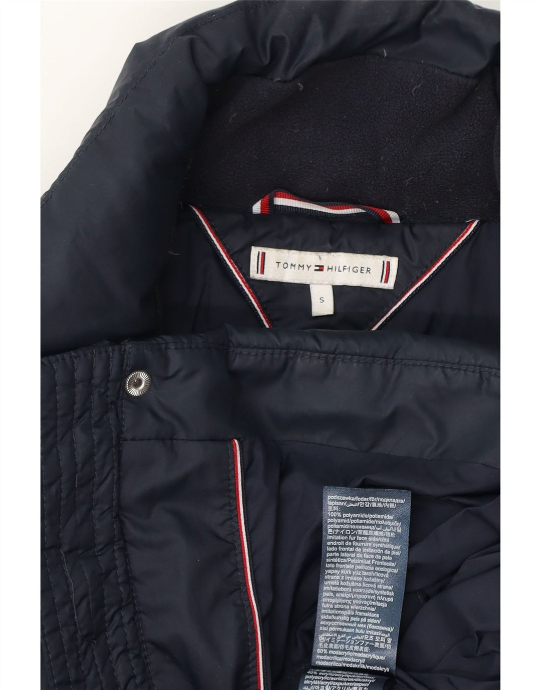 Tommy Hilfiger ženski preveliki podstavljeni kaput UK 10 Mali tamnoplavi poliester
