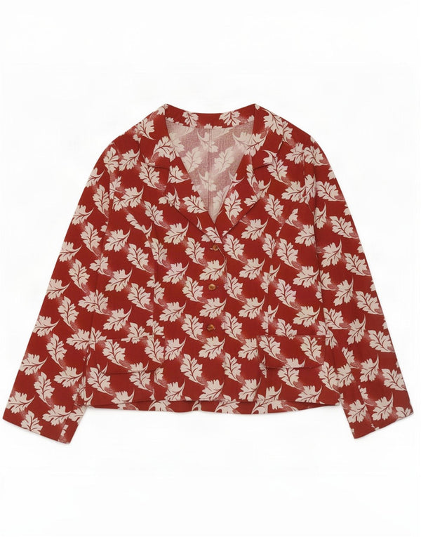 Vintage Womens Cardigan Top UK 12 Medium Red Floral