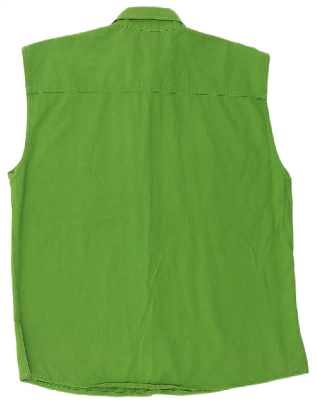 Vintage ženska prevelika košulja bez rukava EU 40 Srednje zeleni pamuk