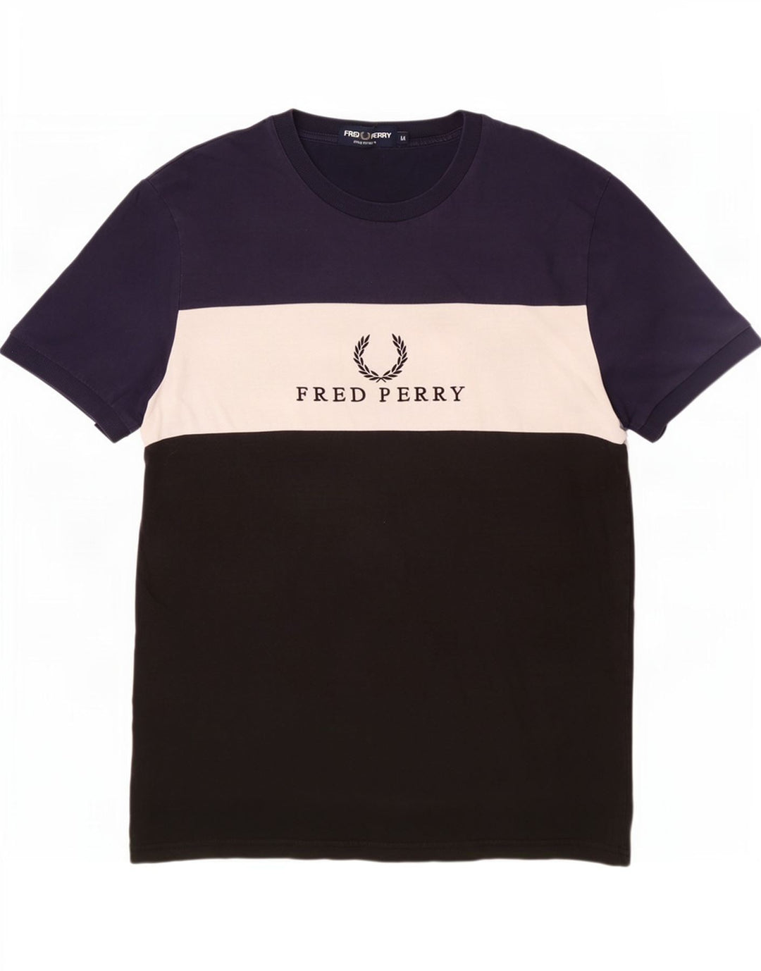 Fred Perry muška majica kratkih rukava s grafičkim motivima srednje crne boje, pamuk