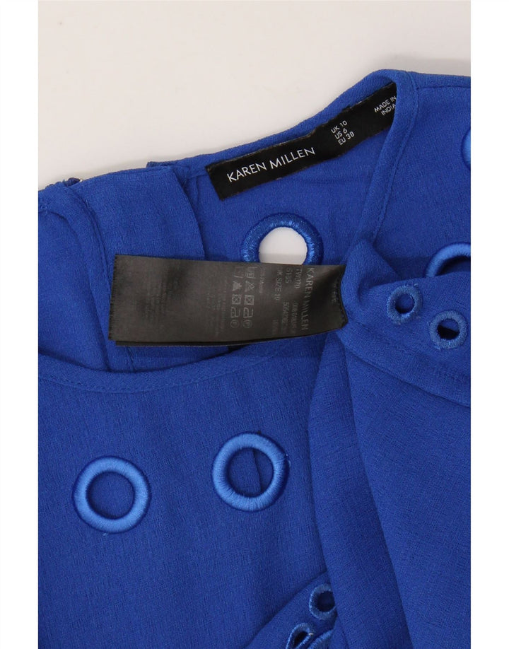 KAREN MILLEN Ženska prevelika majica s kratkim rukavima UK 10 Small Blue Poliester