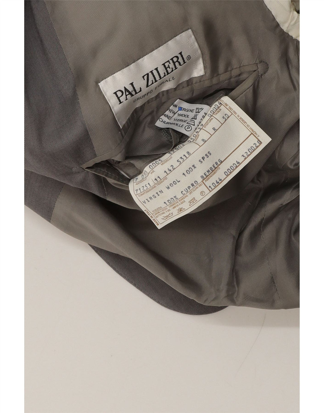 PAL ZILERI Muška jakna sa 3 gumba IT 50 Large Grey Virgin Wool