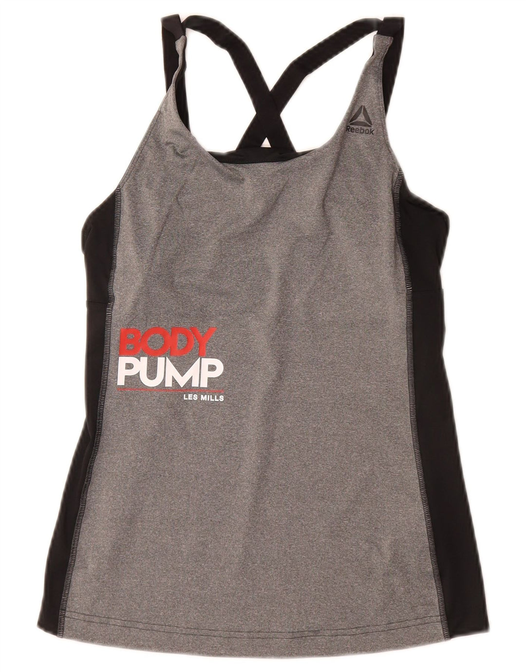 REEBOK Ženski top prsluk Les Mills Graphic UK 4/6 XS Sivi Colourblock