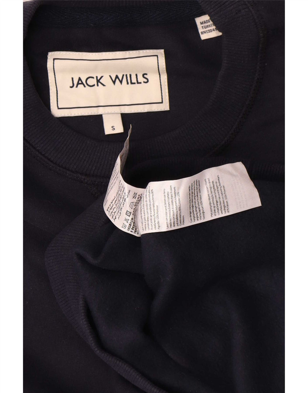 Jack Wills Muška majica s kratkim rukavima Mali tamnoplavi pamuk