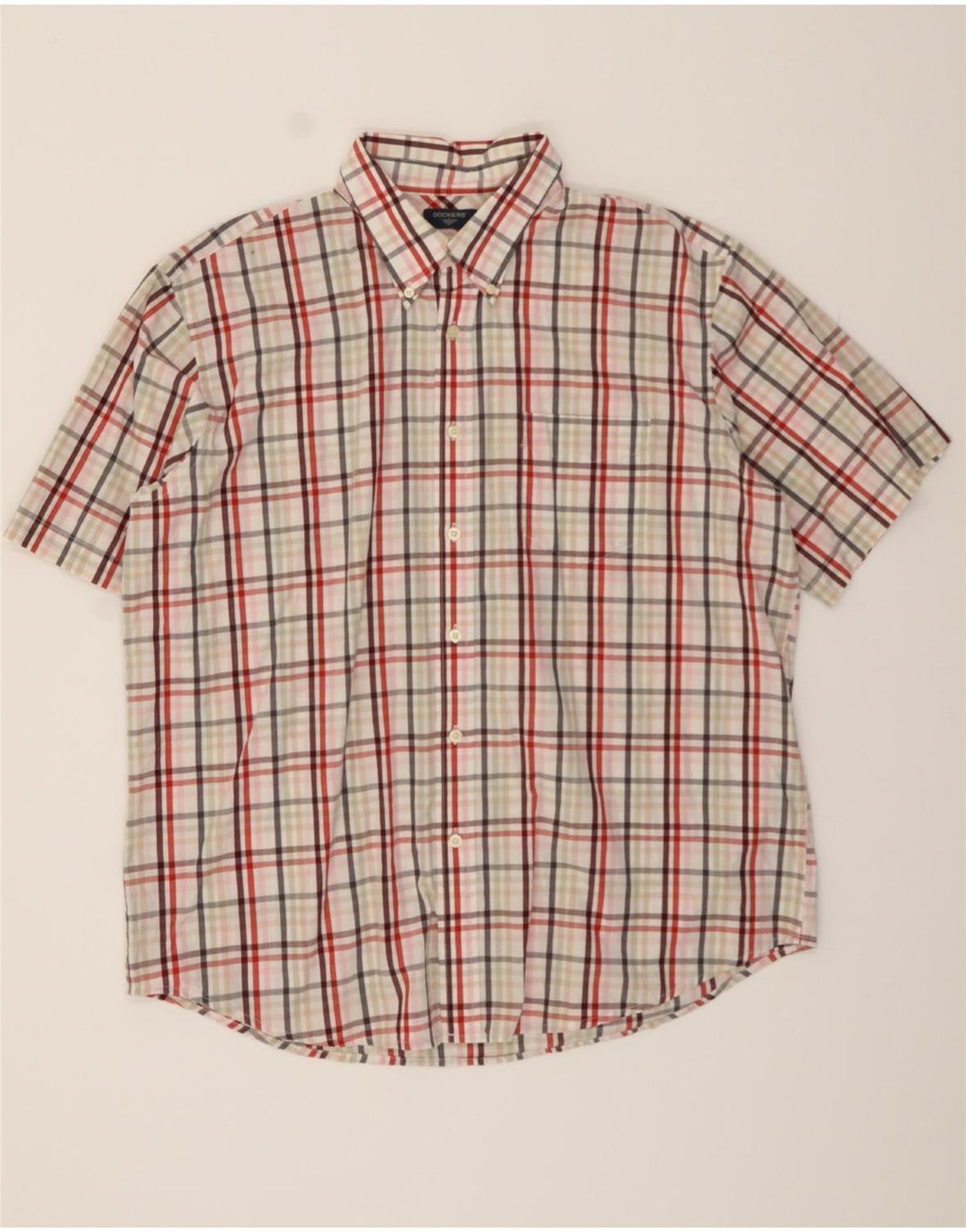 DOCKERS Mens Stain Defender Shirt Size 17 17 1/2 XL Multicoloured Check Vintage Dockers and Second-Hand Dockers from Messina Hembry 