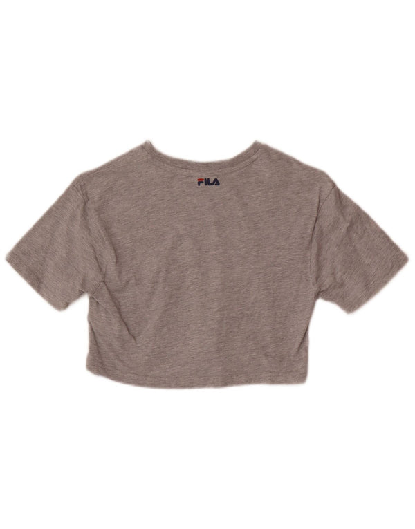 Fila Girls Crop Graphic T-Shirt Top 9-10 Years Sivi Pamuk
