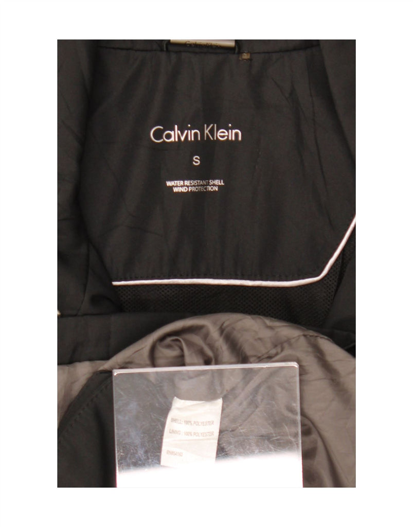 CALVIN KLEIN Mens Windbreaker Jacket UK 36 Small Black Polyester Vintage Calvin Klein and Second-Hand Calvin Klein from Messina Hembry 
