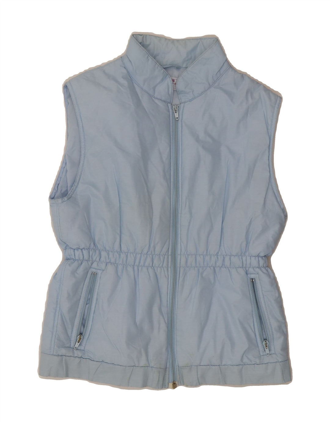 VINTAGE Womens Padded Gilet UK 14 Medium Blue Polyester Vintage Vintage and Second-Hand Vintage from Messina Hembry 
