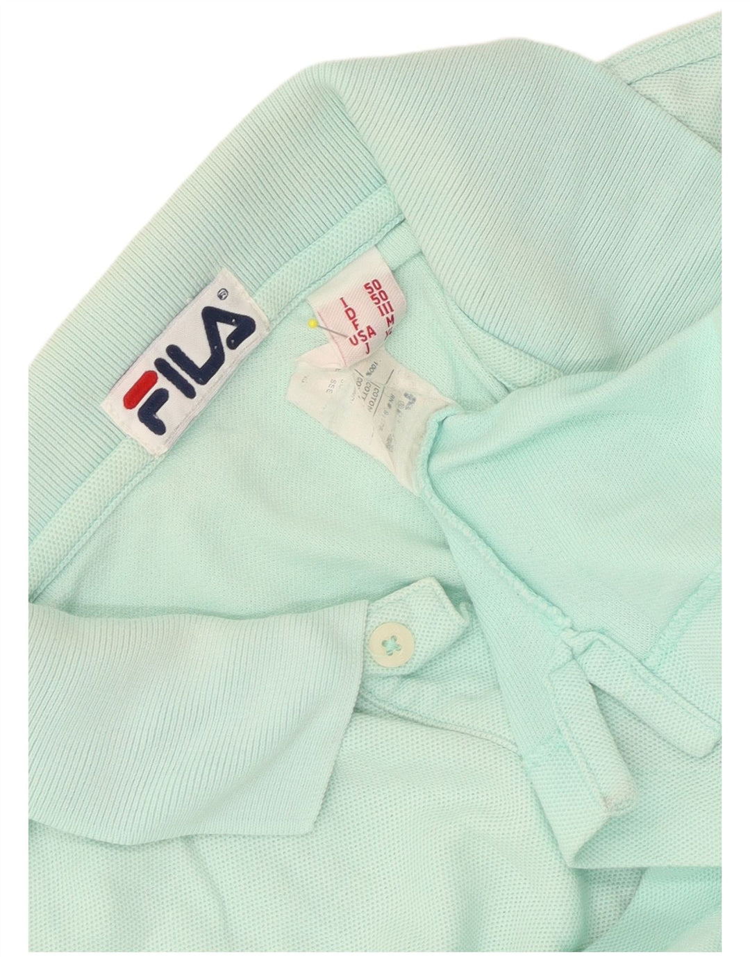 FILA muška polo majica srednje tirkizne boje od pamuka