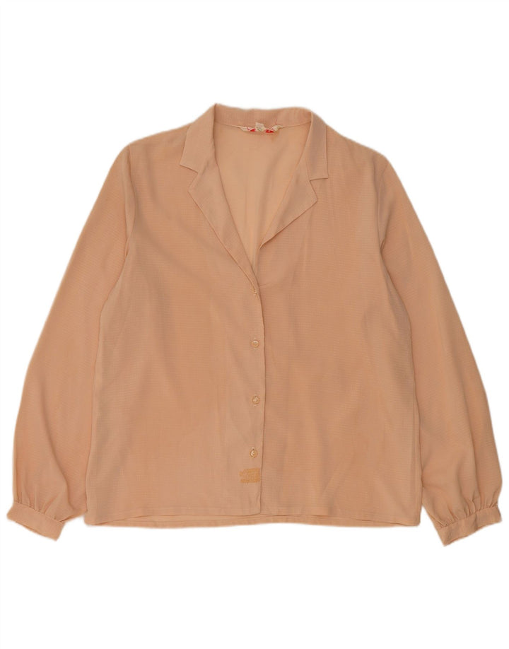 Vintage ženska košulja bluza UK 14 srednje bež točkasta