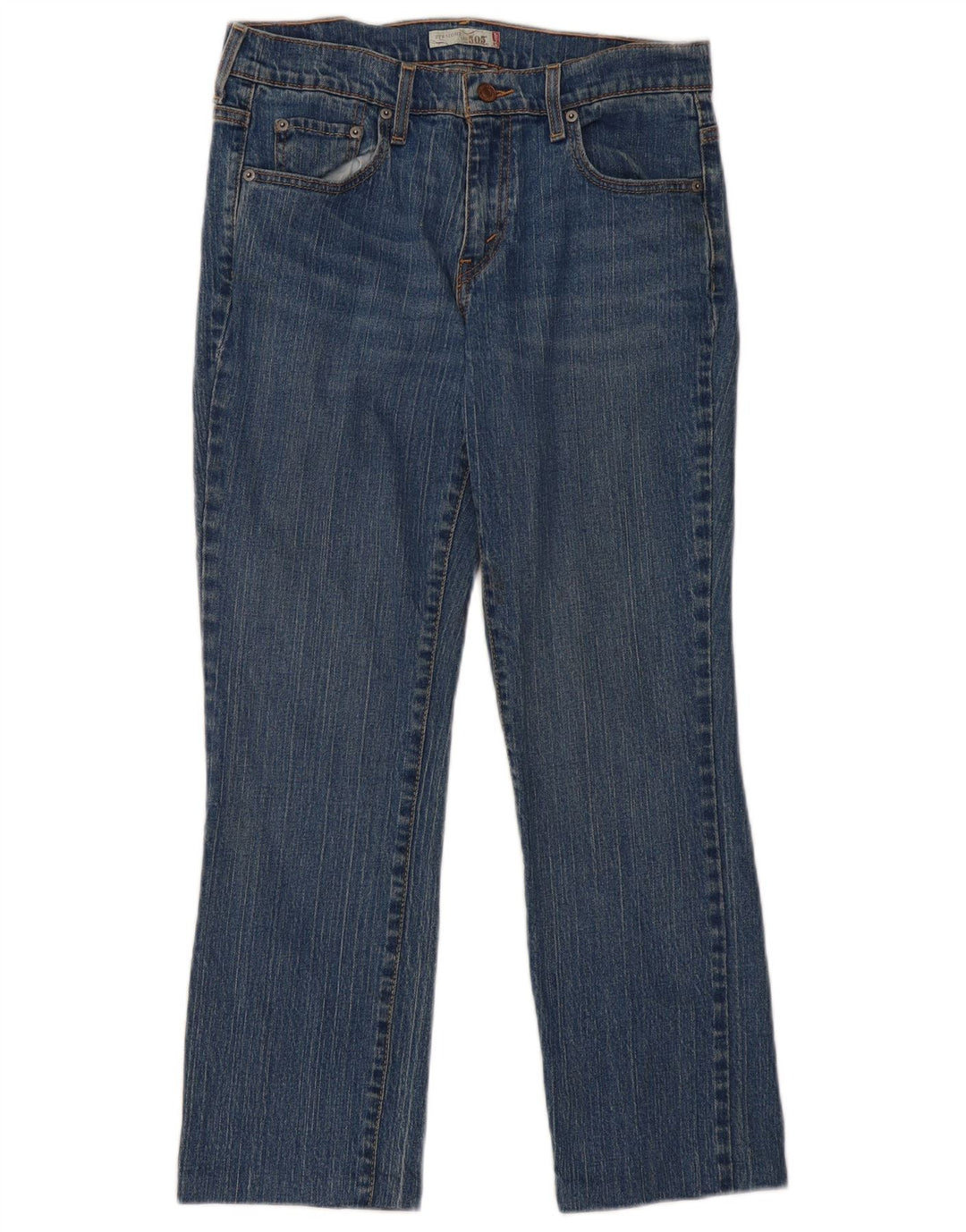 Levi's ženske 505 ravne traperice US 8 srednje W32 L28 plavi pamuk