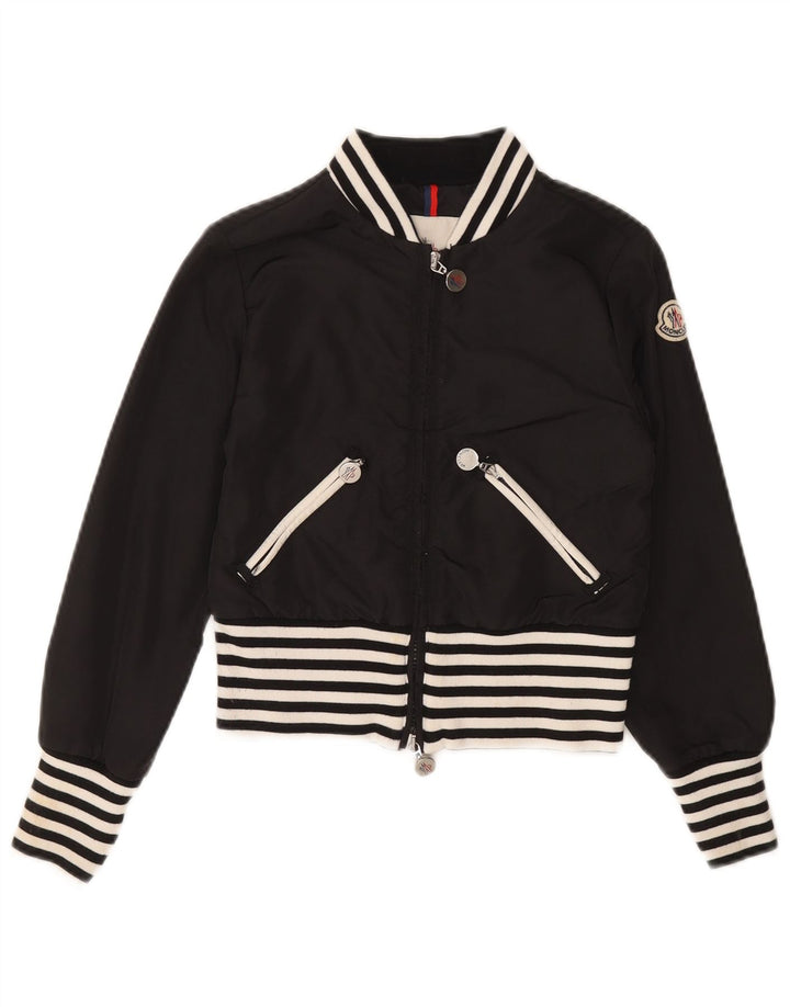Moncler crna bomber jakna za djevojčice 9-10 godina od poliamida na crne pruge