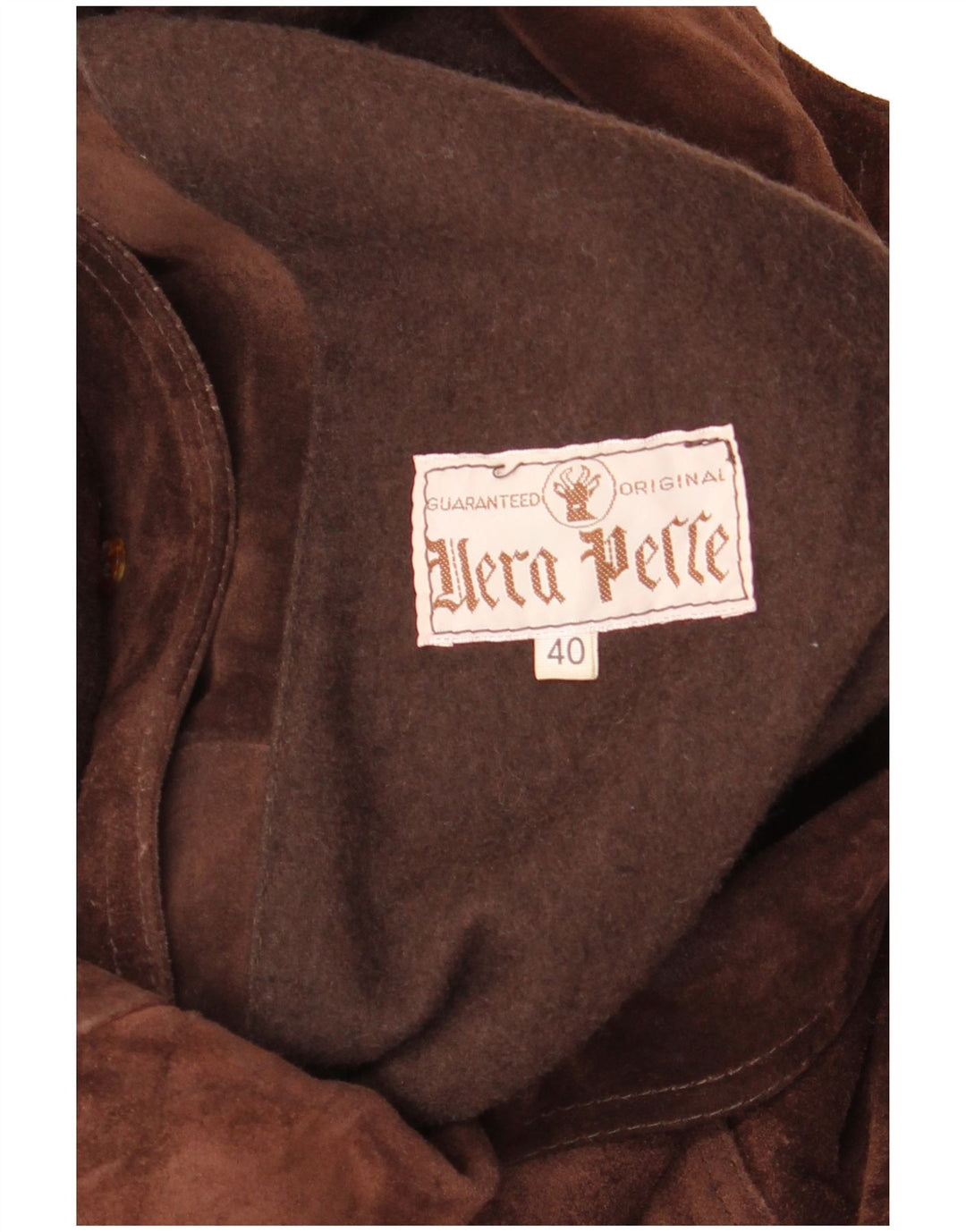 Vintage ženska prevelika jakna od brušene kože EU 40 srednje smeđe kože