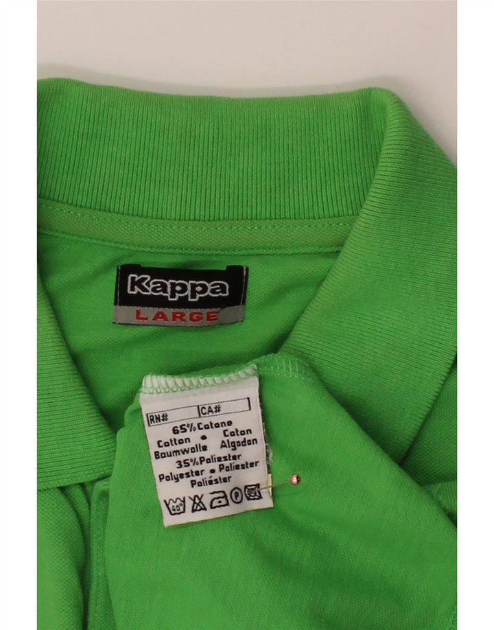 KAPPA Mens Polo Shirt Large Green Cotton