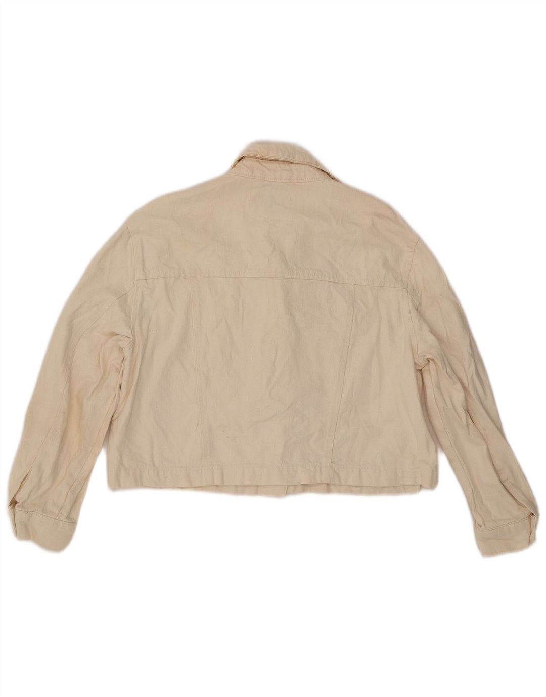 Zara ženska crop prevelika traper jakna UK 10 Mala bijela