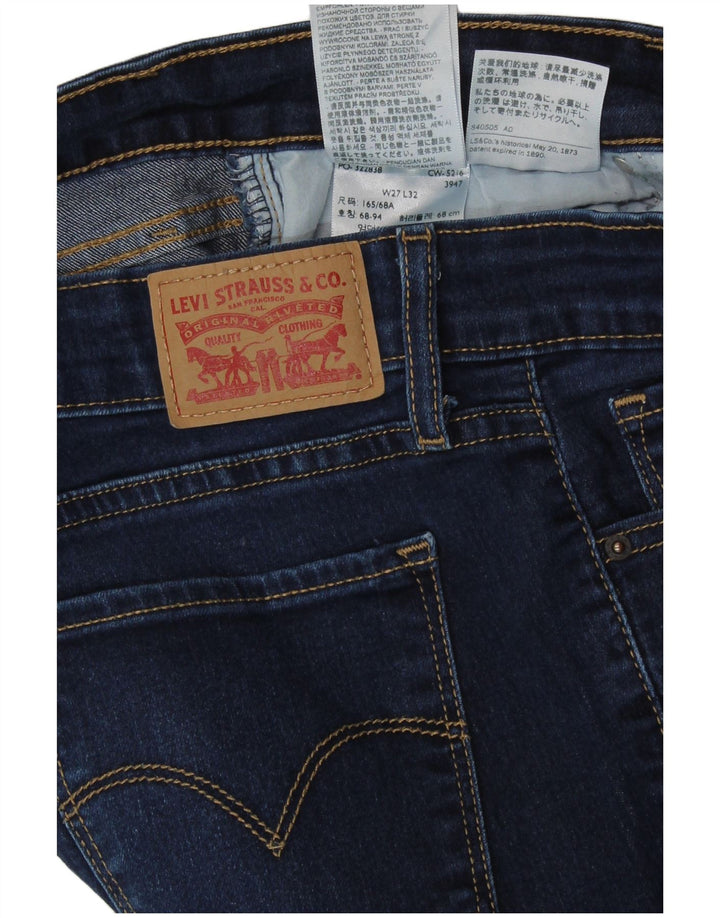 LEVI'S ženske 711 uske traperice W27 L32 tamnoplavi pamuk
