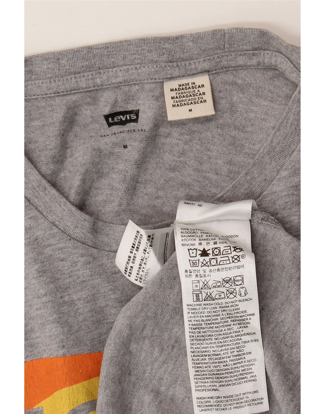 LEVI'S muška majica kratkih rukava s grafičkim motivima, srednje sivi flekasti pamuk