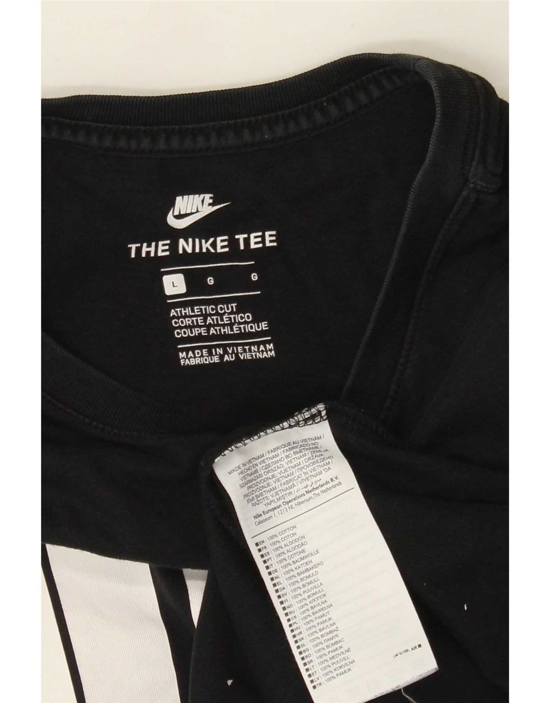 Nike muška majica atletskog kroja s dugim rukavima, veliki crni pamuk