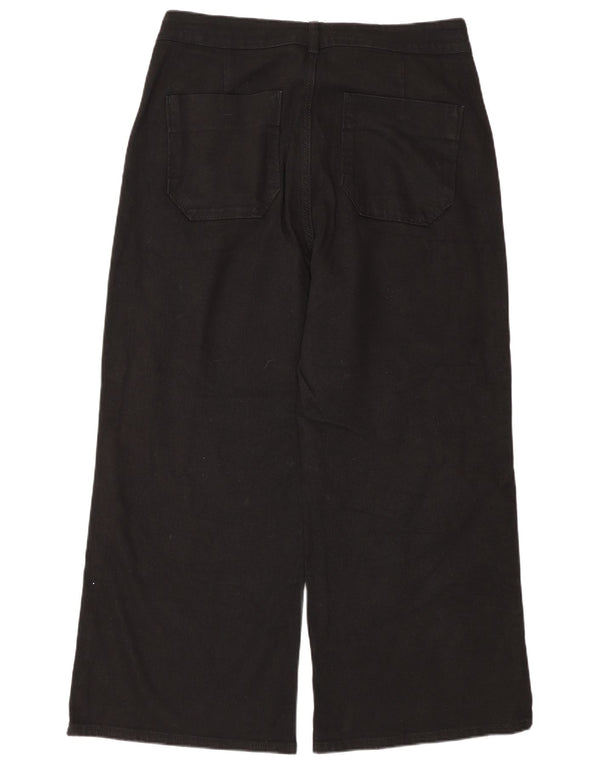 Zara ženske kratke traperice visokog struka širokih nogavica EU 44 XL W34 L26 crne