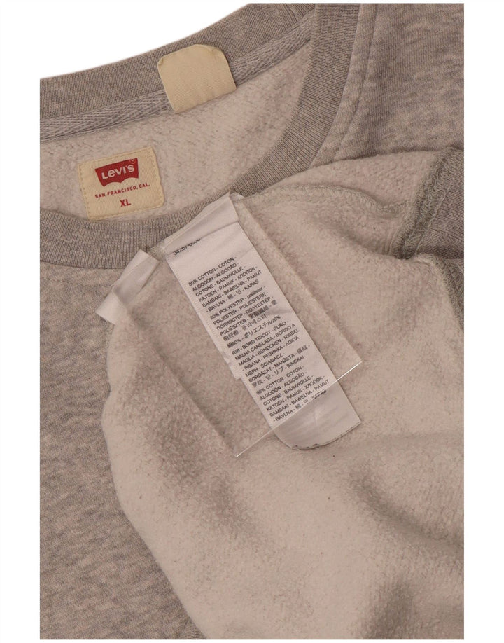 LEVI'S Ženska prekomjerna majica s kratkim rukavima UK 18 XL Sivi pamuk