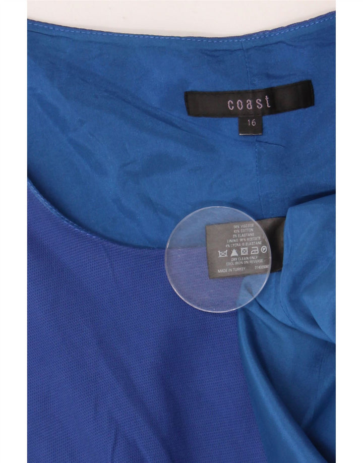 Coast ženska plašt haljina UK 16 Large Blue Cotton