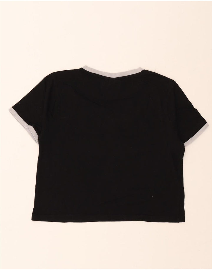 FILA Womens Crop Graphic T-Shirt Top UK 12 Medium Black Vintage Fila and Second-Hand Fila from Messina Hembry 