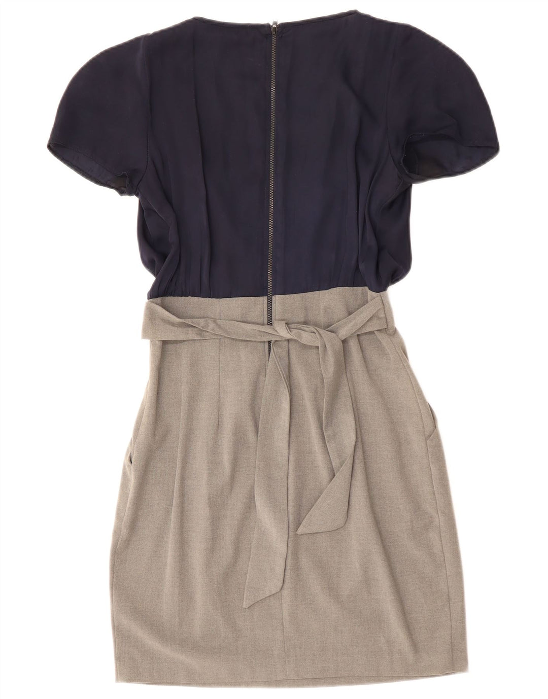 ORMARI Ženska preklopna haljina UK 10 Mala tamnoplava poliesterska boja