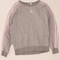 ADIDAS Womens Oversized Sweatshirt Jumper UK 8 Small  Grey Colourblock Vintage Adidas and Second-Hand Adidas from Messina Hembry 