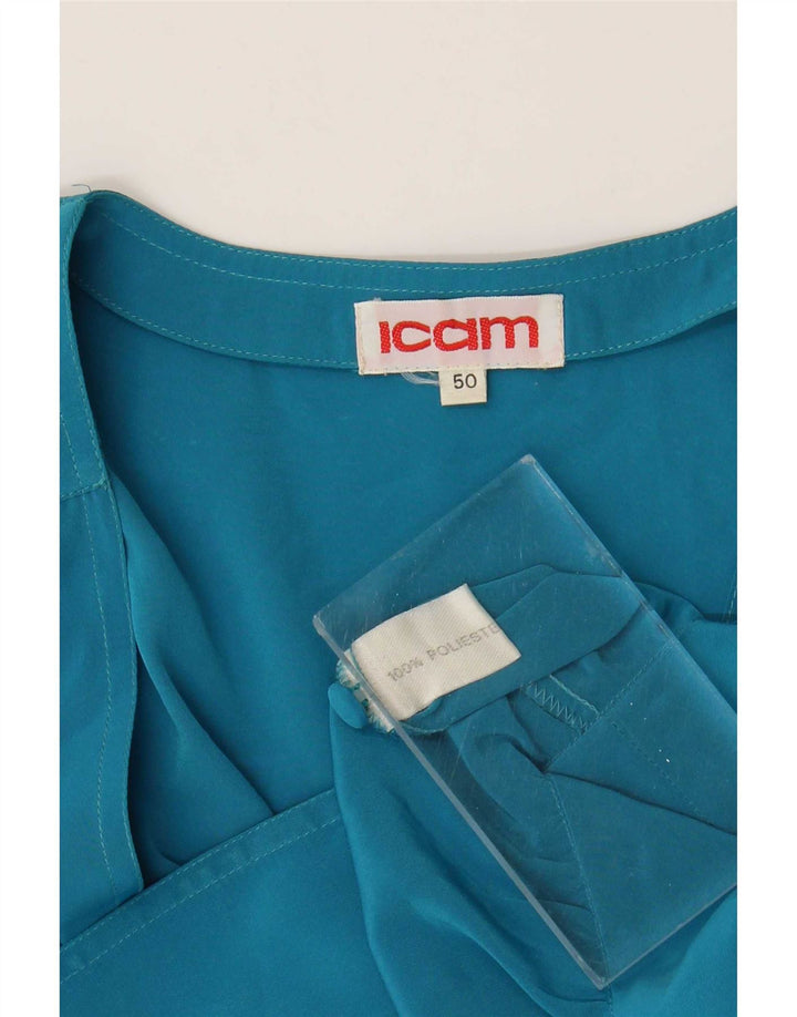 Icam ženska bluza kratkih košulja IT 50 XL plavi poliester