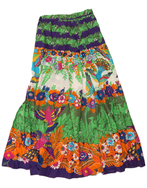 Vintage Womens Gypsy Skirt UK 14 Medium W26 Multicoloured Floral Cotton