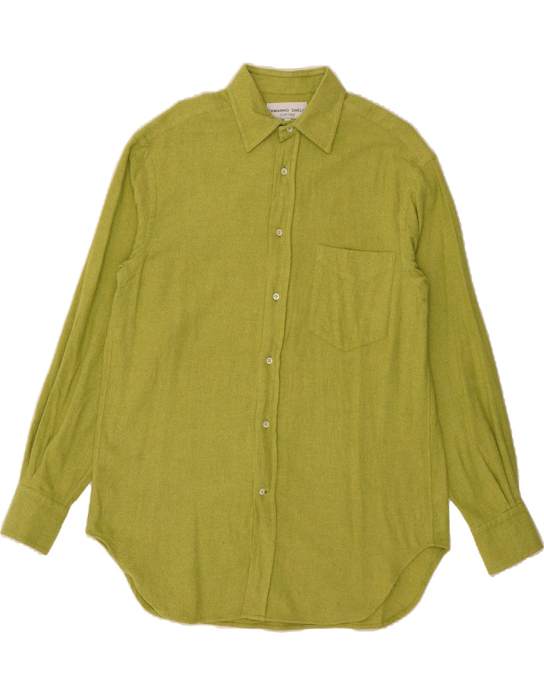 ERMANNO DAELLI Mens Cortina Flannel Shirt Medium Green Cotton Vintage Ermanno Daelli and Second-Hand Ermanno Daelli from Messina Hembry 
